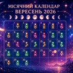 місячний календар на вересень 2026 сприятливі дні